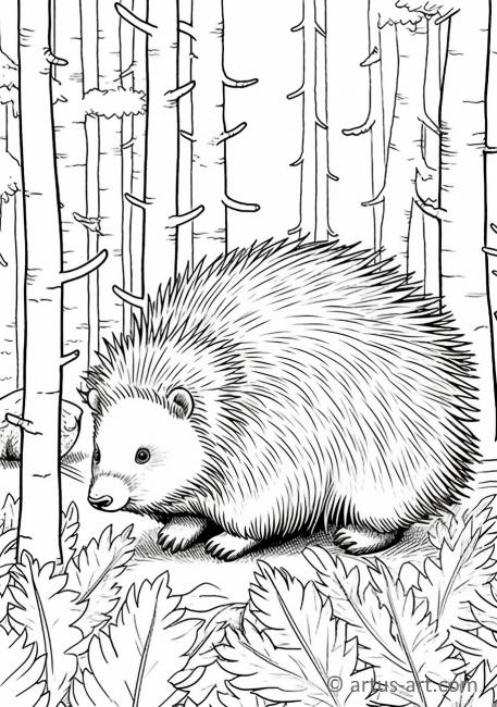 Página para colorir de ouriço-cacheiro